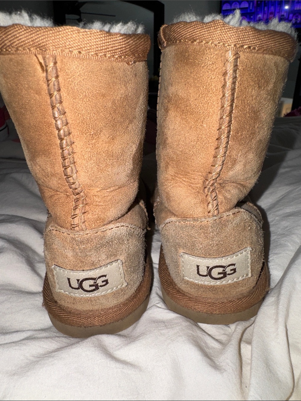UGG Chestnut Suede Short Shearling Boots
